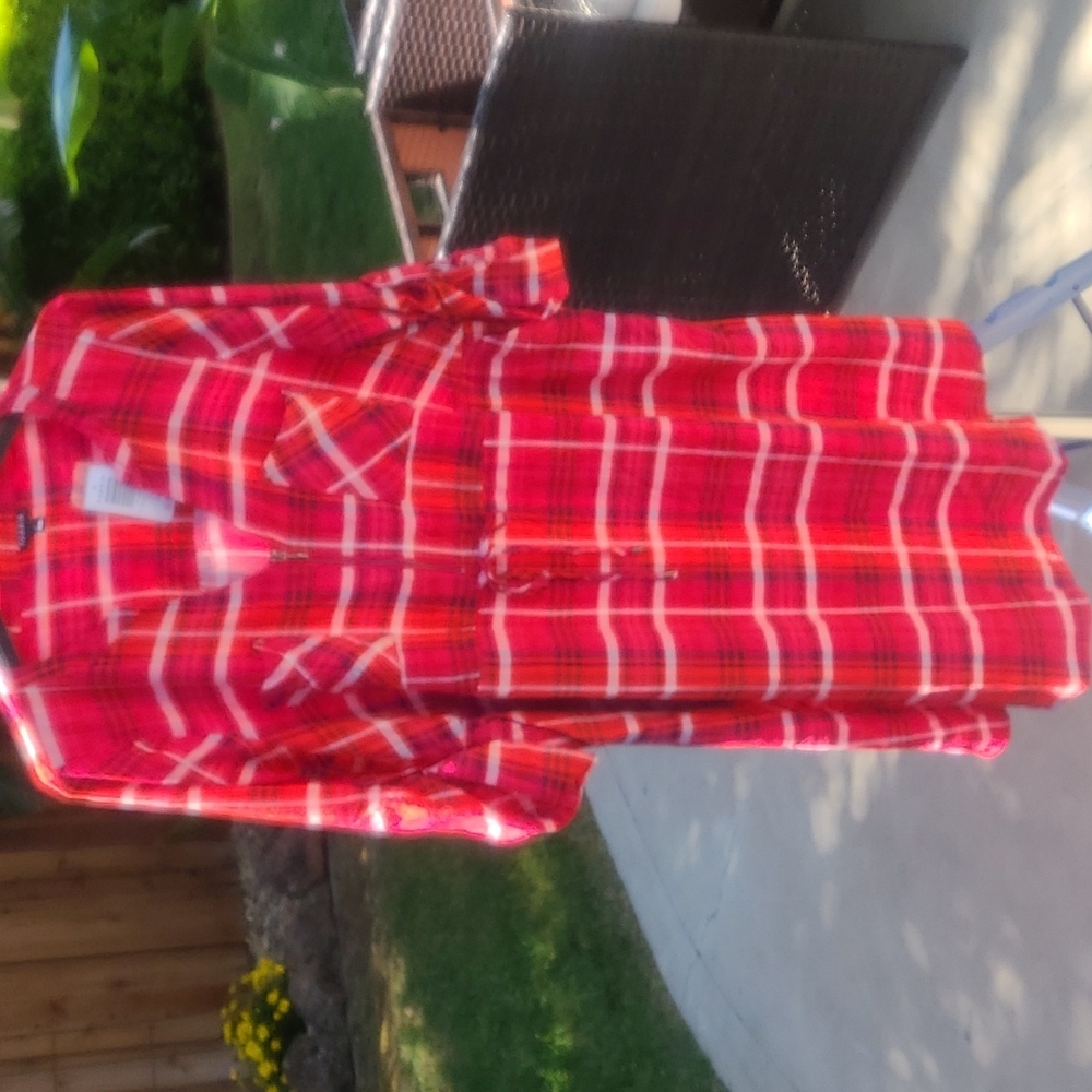 NWT Torrid Zip Front Plaid Challis Shirt Dress Red Size 0x 12 - Picture 5 of 14